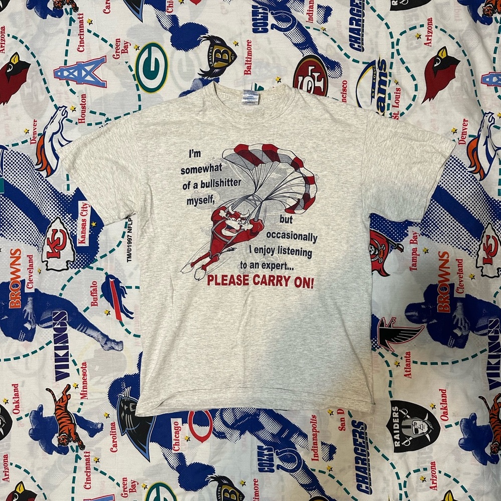Vintage Gildan Funny Bullshitter Double Sided Heavy Graphic T Shirt